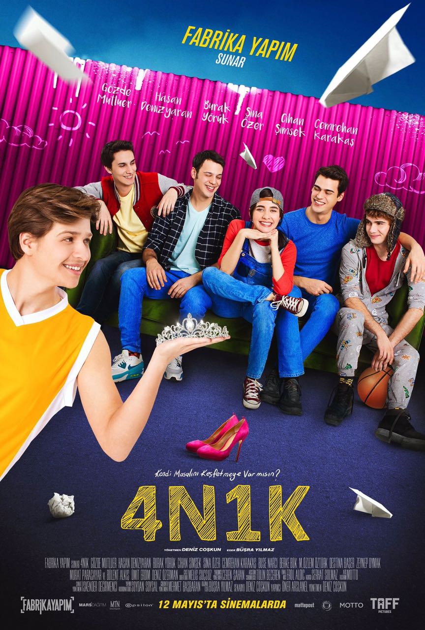 To'rt yigit va bir qiz / 4 yigit va 1 qiz / 4N1K Turk Kino O'zbek Tilida